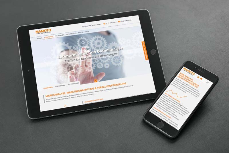 Responsive Webdesign der Firma Mamoto.